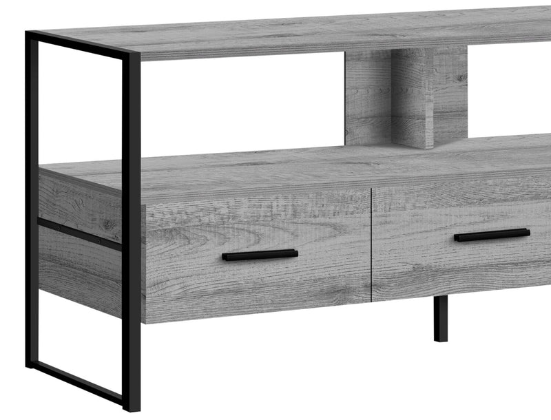 Meuble pour téléviseur moderne Chace de 48 po avec rangement et système de gestion des câbles pour téléviseurs jusqu’à 55 po - gris