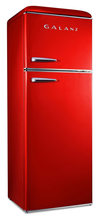 Réfrigérateur Galanz de 12 pi³ et de 23,7 po à congélateur supérieur - rouge Hot Rod - GLR12TRDEFR