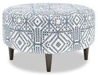 Pouf The Curve de Sofa Lab de 31 po fabriqué au Canada en tissu - Ink multicolore