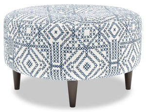 Pouf personnalisable The Curve de Sofa Lab de 31 po fabriqué au Canada en tissu - Ink multicolore