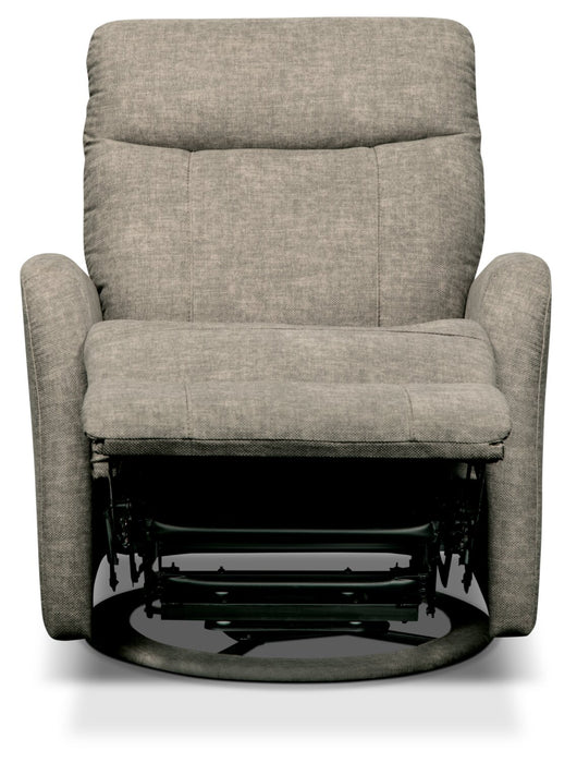 Fauteuil pivotant, coulissant et inclinable Jeffry de 30,3 po en tissu de velours - beige pierre