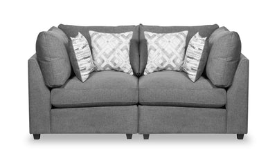 Scott Living Evolve Modular 79" Linen-Look Fabric Loveseat with Removable Feather Down Cushions - Charcoal Grey | Causeuse modulaire Evolve de Scott Living de 79 po en tissu d’apparence lin avec coussins amovibles en duvet et plumes - gris anthracite