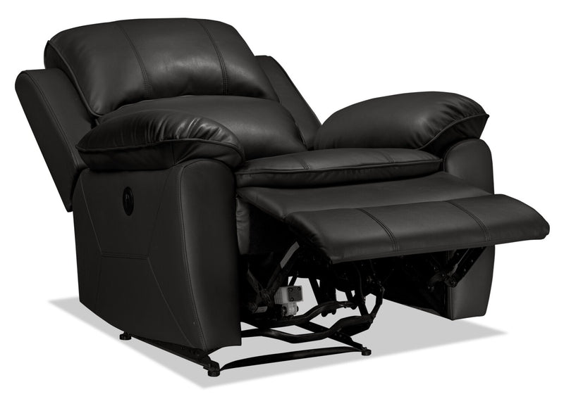 Fauteuil à inclinaison électrique Chandler de 37 po en tissu d’apparence cuir - gris