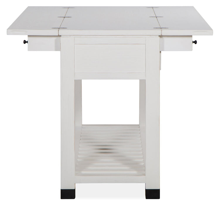 Table de salon moderne Harper de 60 po avec rangement et tablette - pin blanc