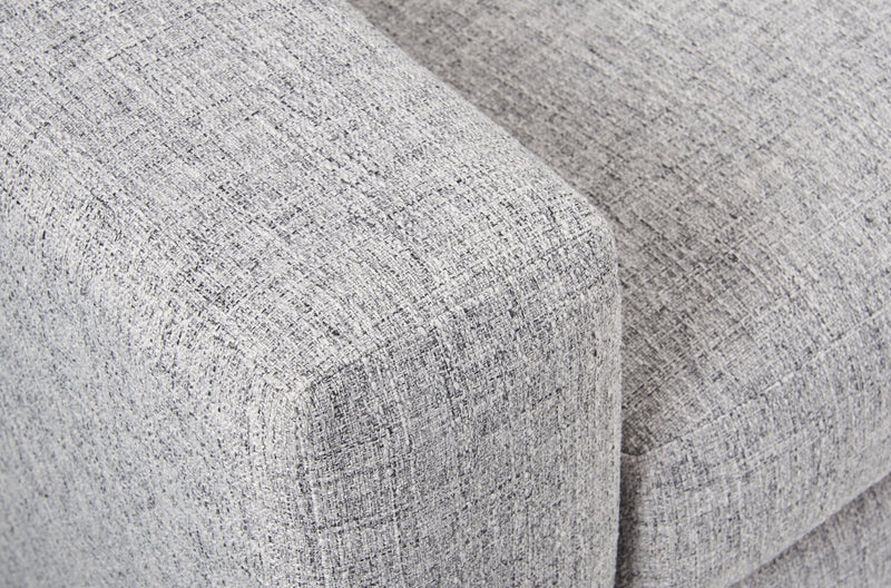 Sofa-lit personnalisable Track de Sofa Lab de 85 po fabriqué au Canada en tissu d’apparence lin avec accoudoirs rectilignes - gris Luna Domino