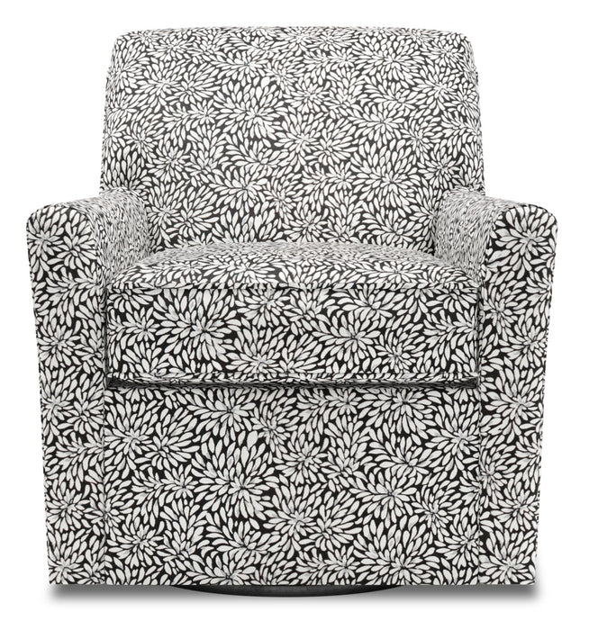 Fauteuil d’appoint pivotant Sofa Lab personnalisable de 31 po fabriqué au Canada en tissu - Onyx multicolore