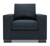Fauteuil Track de Sofa Lab personnalisable de 38 po fabriqué au Canada en tissu d’apparence lin avec accoudoirs rectilignes - bleu Luna Sailor