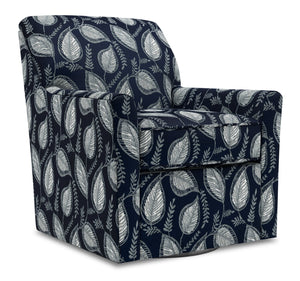 Fauteuil d’appoint pivotant Sofa Lab personnalisable de 31 po fabriqué au Canada en tissu - Midnight multicolore