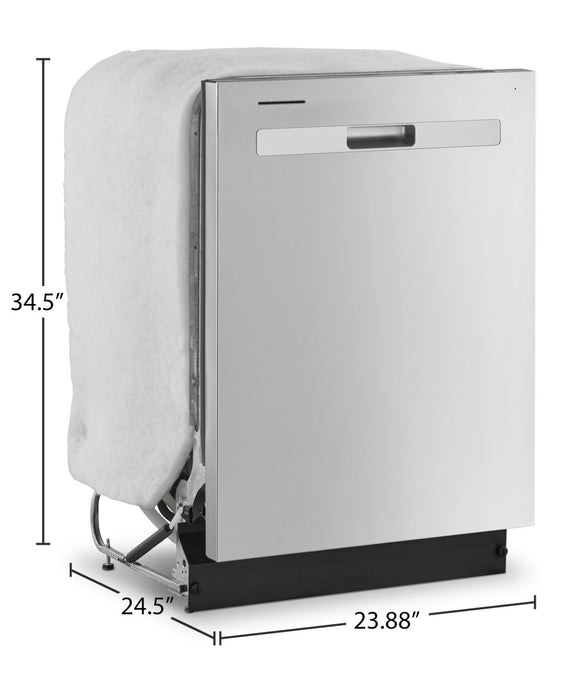 Lave-vaisselle encastré Whirlpool de 24 po et de 55 dBA avec commandes sur le dessus - acier inoxydable résistant aux traces de doigts - WDP560HAMZ