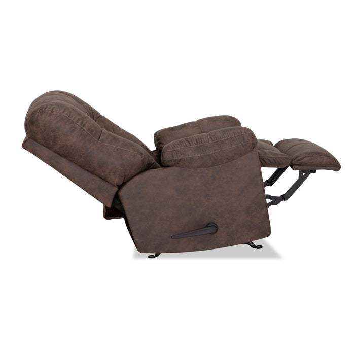 Fauteuil berçant inclinable Design à mon image de 35,5 po en tissu d’apparence cuir - brun café Ranger