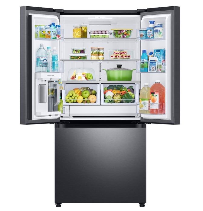 Réfrigérateur Samsung de 24,5 pi³ et de 33 po à portes françaises avec zone de boissons Beverage CenterMC et pichet d’eau à remplissage automatique - acier inoxydable noir - RF25C5551SG/AA