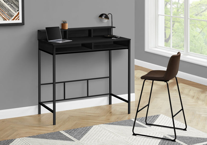 Bureau debout Melissa de 47,25 po à compartiments - noir