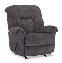  Fauteuil berçant inclinable Design à mon image de 36 po en tissu de chenille - gris anthracite combattant