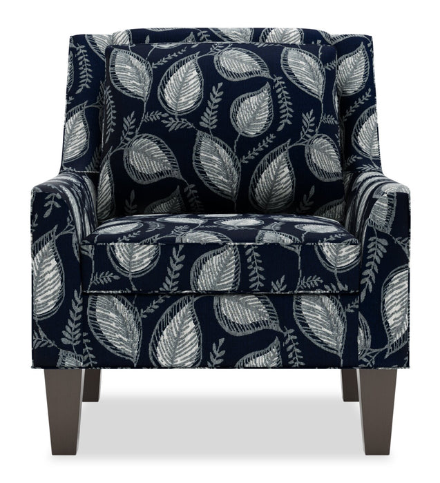 Fauteuil d’appoint club Sofa Lab personnalisable de 29 po fabriqué au Canada en tissu avec pattes en bois - Midnight multicolore