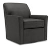 Fauteuil d’appoint pivotant Sofa Lab personnalisable de 31 po fabriqué au Canada en tissu d’apparence lin - gris Luna Kohl