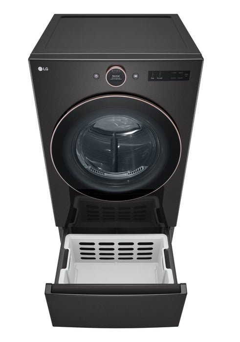 Sécheuse électrique intelligente LG de 7,4 pi³ avec vapeur - acier noir - superposable - DLEX6500B