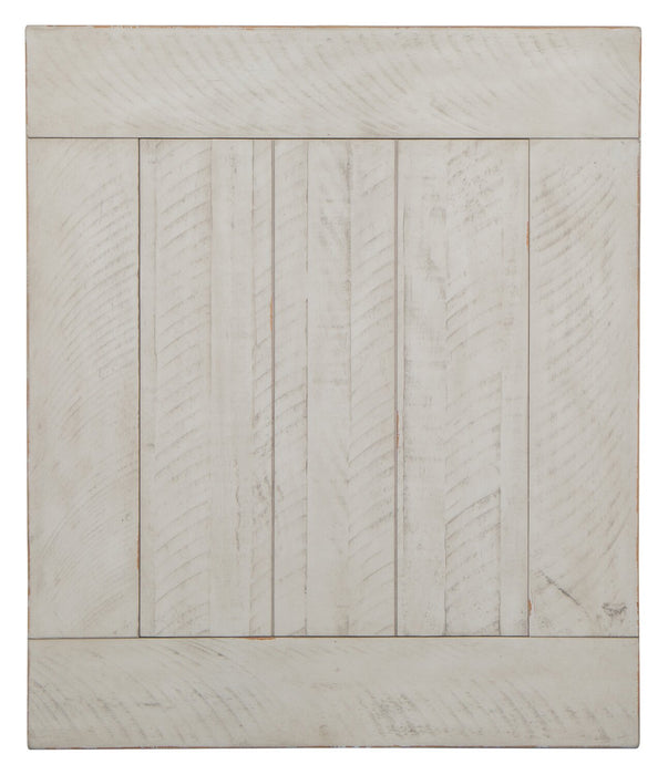 Table de bout traditionnelle Bronwyn de 22 po avec rangement - pin albâtre avec base en bois à volutes