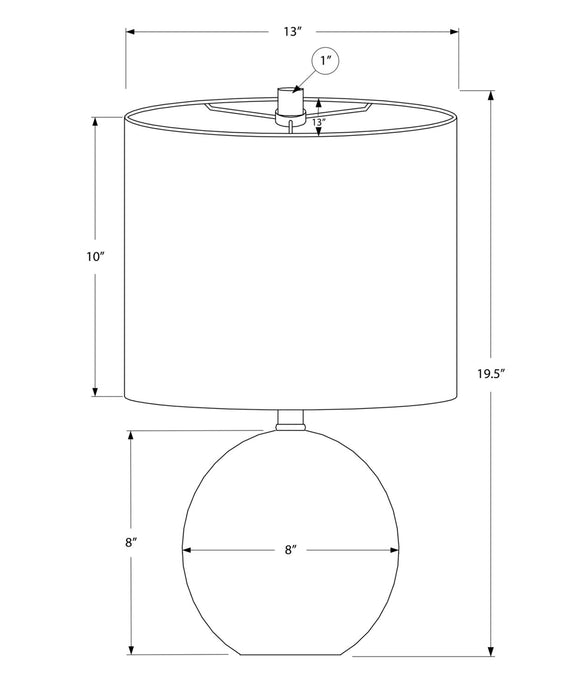 Lampe de table de 20 po béton beige avec abat-jour lin