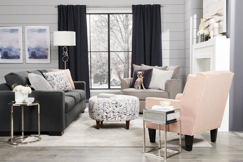Sofa personnalisable Track de Sofa Lab de 85 po fabriqué au Canada en tissu d’apparence lin avec accoudoirs rectilignes - gris Pax Pepper