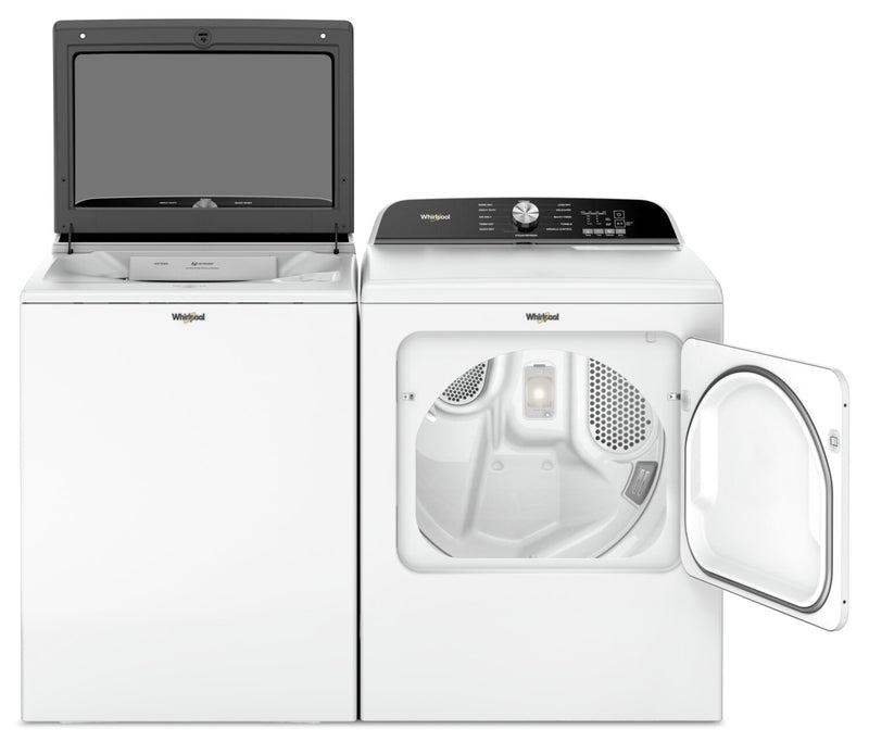 Laveuse à chargement par le haut de 6,1 pi³ avec agitateur amovible et sécheuse à gaz de 7 pi³ de Whirlpool