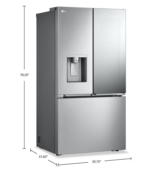 Réfrigérateur LG de 26 pi³ et de 36 po à portes françaises de profondeur comptoir MAXMC - acier inoxydable Smudge-ProofMD - LRYKC2606S