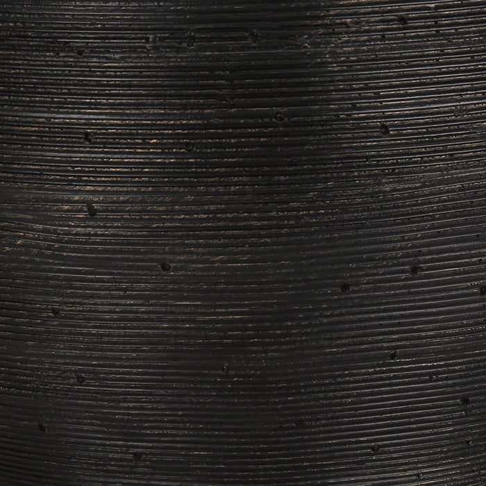 Lampe de table de 25 po béton noir avec touches dorées