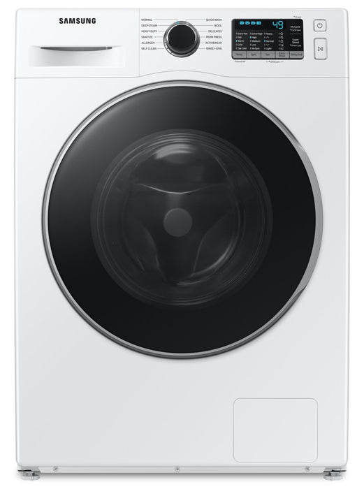 Laveuse à chargement frontal de 2,9 pi³ et sécheuse électrique de 4 pi³ de Samsung – blanches