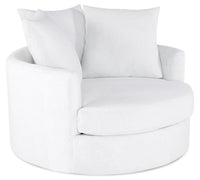  Fauteuil d’appoint Cuddler Grande de 48 po fabriqué au Canada en tissu de chenille - blanc Plush Heaven