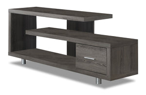 Rene 60” TV Stand - Dark Taupe | Meuble pour téléviseur Rene de 60 po - taupe foncé | RENDTTVS