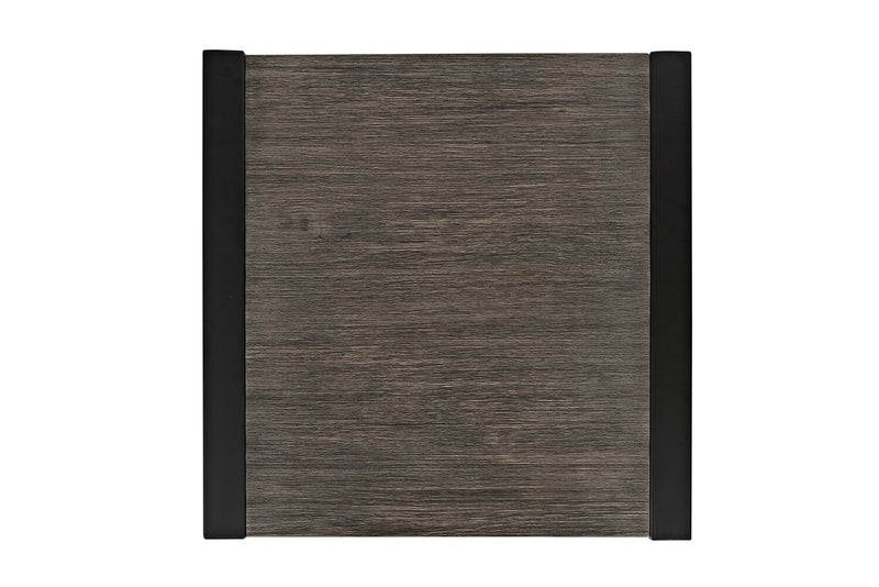 Table de bout moderne Apex 23 po avec tablette - grise avec pattes en métal noir