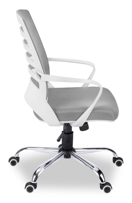 Chaise de bureau Felton de 24 po - blanche avec mailles grise