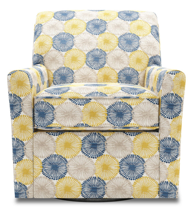 Fauteuil d’appoint pivotant Sofa Lab personnalisable de 31 po fabriqué au Canada en tissu - Sunshine multicolore