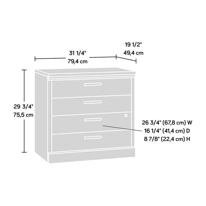 Classeur Akira de 31,26 po à 2 tiroirs - chêne clair