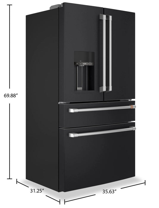 Réfrigérateur Café de 22,3 pi³ et de 36 po à 4 portes - noir mat - CXE22DP3PD1