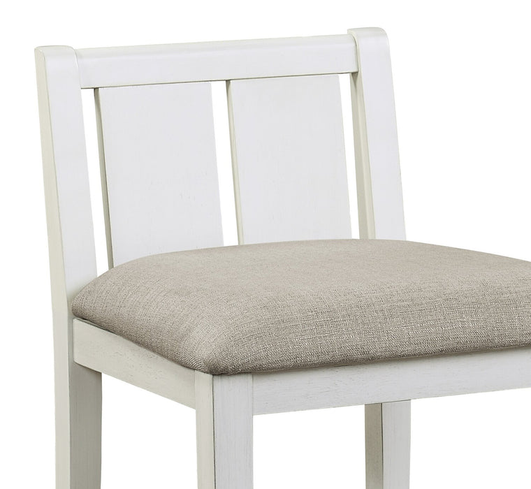 Ensemble de salle à manger Lane 3 pièces de hauteur comptoir avec table de 36,5 po (L), tablettes et port USB intégrées, et 2 chaises - blanc