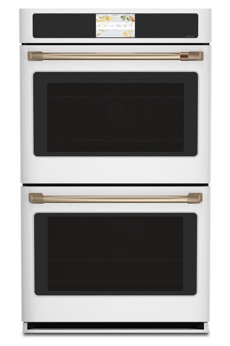 Four mural double électrique Café de 10 pi³ et de 30 po avec convection européenne véritable - blanc mat - CTD90DP4NW2