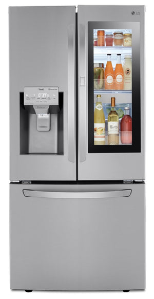 Réfrigérateur intelligent LG de 24 pi³ à portes françaises à hublot InstaViewMD avec Craft IceMC - LRFVS2503S 