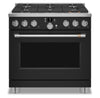 Cuisinière intelligente à gaz Café de 6,2 pi³ avec convection européenne véritable et grilles autonettoyantes - noir mat - CGY366P3TD1