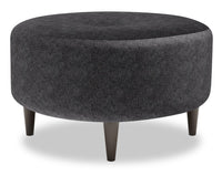  Pouf The Curve de Sofa Lab de 31 po fabriqué au Canada en tissu de chenille - gris Luxury Charcoal 