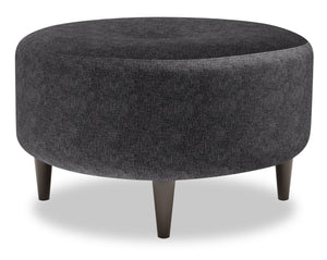 Pouf personnalisable The Curve de Sofa Lab de 31 po fabriqué au Canada en tissu de chenille - gris Luxury Charcoal