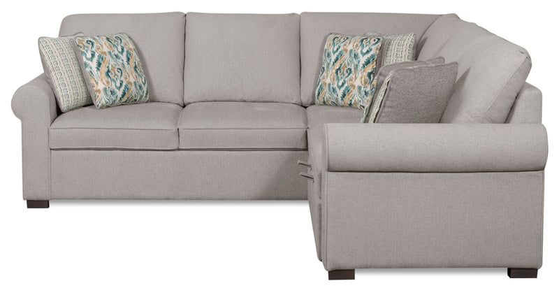 Sofa-lit sectionnel de droite Haven de Scott Living 2 pièces en tissu de chenille - gris