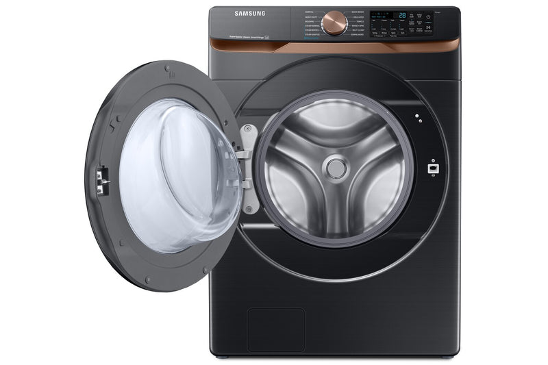 Laveuse à la vapeur Samsung à chargement frontal de 5,8 pi³ - acier inoxydable noir - superposable - WF50BG8300AVUS