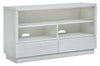Table de salon moderne Emir de 52 po avec rangement et tablette - bois blanc albâtre