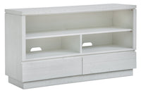 Table de salon moderne Emir de 52 po avec rangement et tablette - bois blanc albâtre