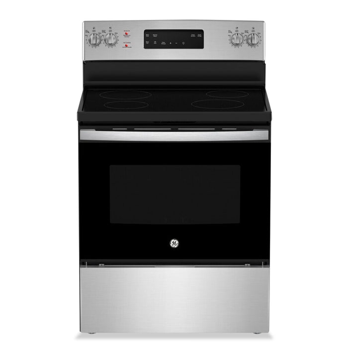 Cuisinière électrique GE de 5 pi³ avec autonettoyage et 4 brûleurs - acier inoxydable - JCB630SVSS