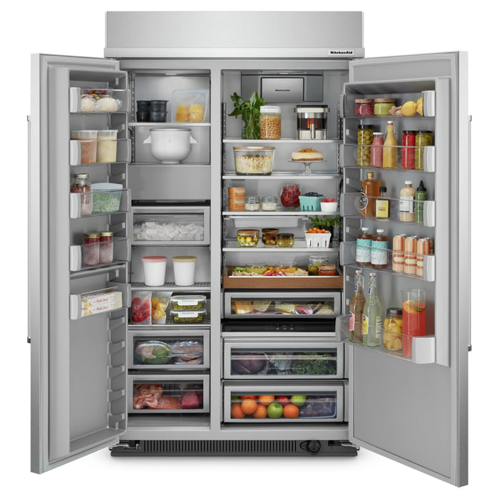Réfrigérateur KitchenAid de 30 pi³ et de 48 po à compartiments juxtaposés - acier inoxydable avec fini PrintShieldMC - KBSN708MPS