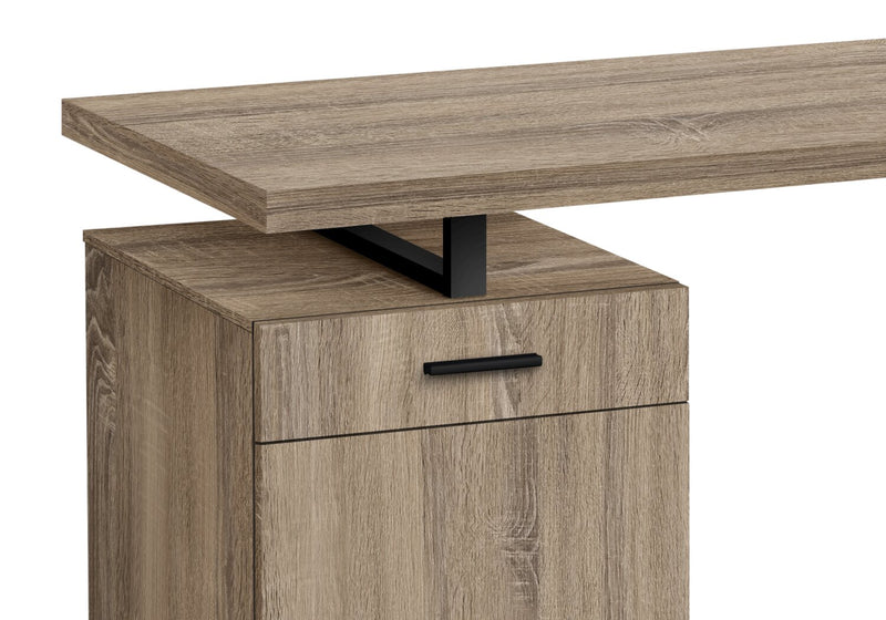 Bureau réversible Remi de 47,25 po avec tiroir et armoire - taupe