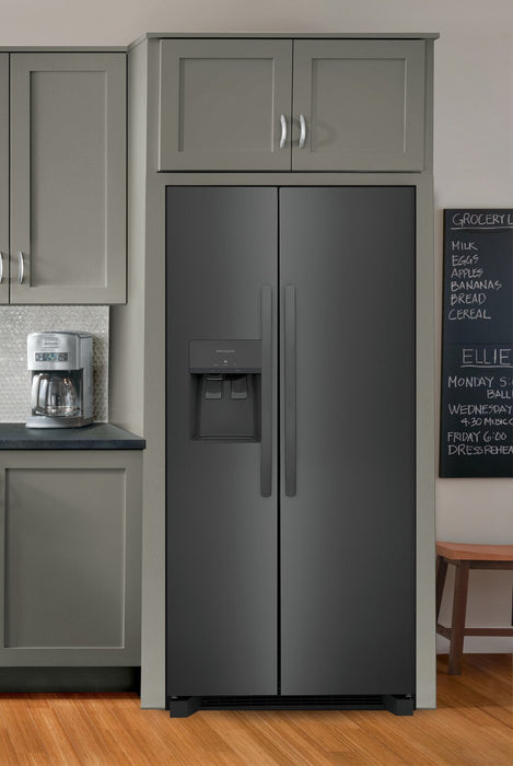 Réfrigérateur Frigidaire de 22,3 pi³ et de 33 po de profondeur standard à compartiments juxtaposés - acier inoxydable noir - FRSS2323AD