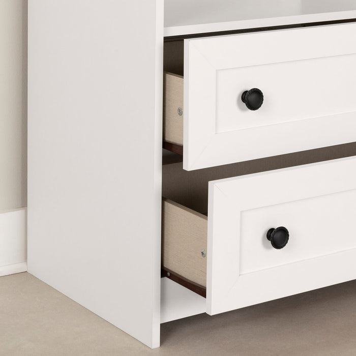 Table à langer Ivy pour bébé avec tiroirs de rangement - blanche