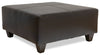 Pouf Addison de 37 po fabriqué au Canada d’apparence cuir - noir mûre